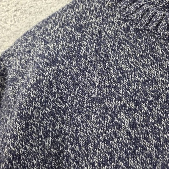 Eddie Bauer Sweater Mens Large Tall (TL) Crewneck Knit Pullover Marled Knit Blue - Picture 3 of 13